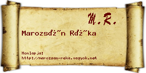 Marozsán Réka névjegykártya