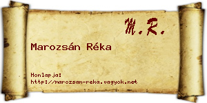 Marozsán Réka névjegykártya