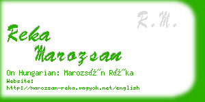 reka marozsan business card